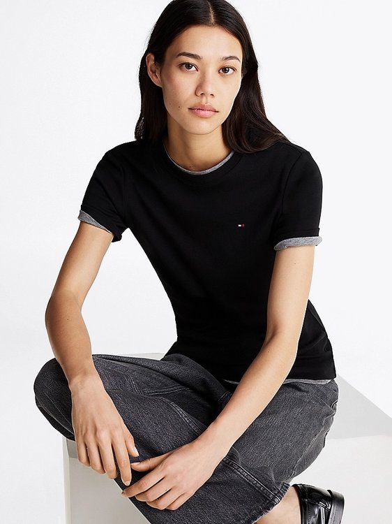 New Slim Cody triko – Tommy Hilfiger, Černá barva Ženy