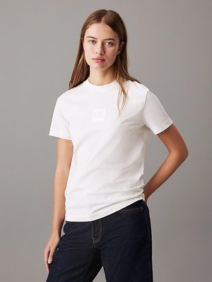 Calvin Klein Jeans – Embroidered triko, Krémová barva