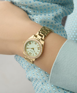 Tyrkysová, Zlatá barva, Mini Luna hodinky