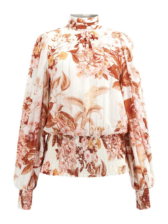 GUESS, Krémová, Oranžová barva Monique halenka