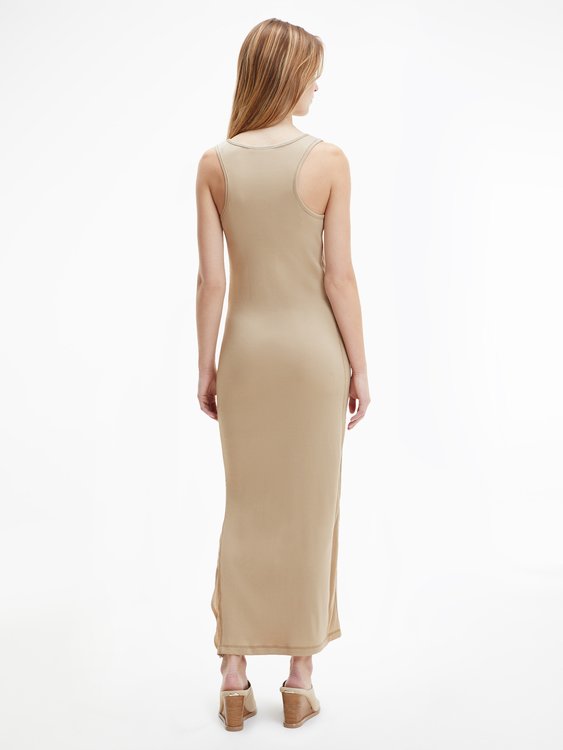 Calvin Klein, Béžová barva Modal šaty