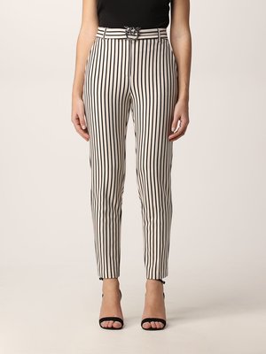 Pinko – Potenza kalhoty, Bílá, Černá barva