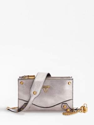 GUESS – Amantea crossbody, Šedá, Stříbrná barva