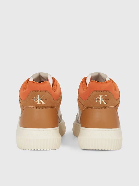 Luxusní Chunky Mid kotníková obuv, Bílá, Hnědá barva, 43, 44