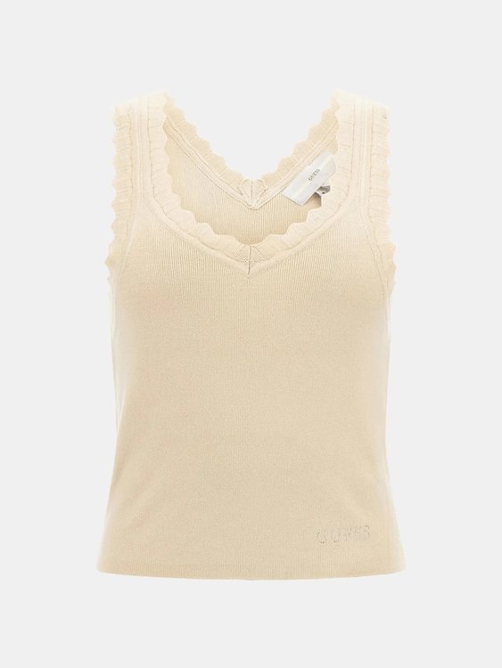 GUESS, Krémová barva Jovie Tank tílko