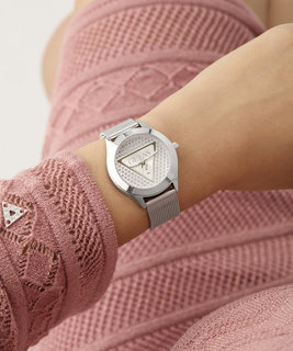 GUESS – Glitz Plaque hodinky, Stříbrná barva 1