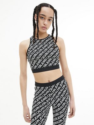 Calvin Klein Jeans – Jersey top, Bílá, Černá barva