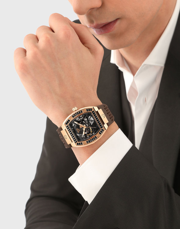 THE $KELETON hodinky Černá, Růžové zlato barva Muži