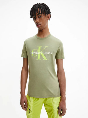Seasonal tričko – Calvin Klein Jeans, Zelená barva Muži