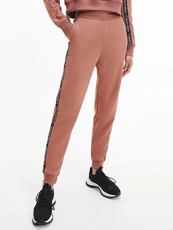 Calvin Klein Performance – Knit tepláky, Hnědá, Oranžová barva