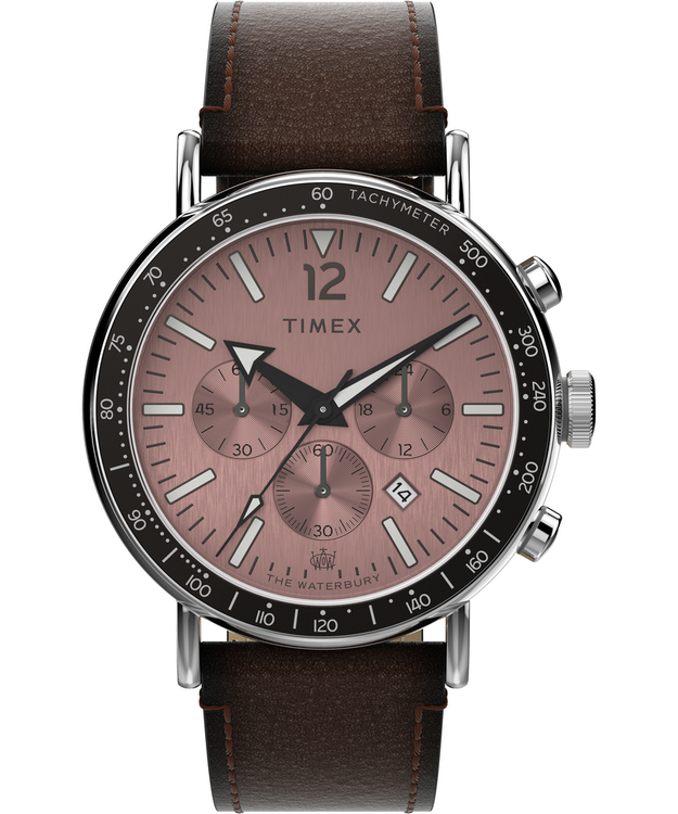 TIMEX – Waterbury hodinky, Hnědá, Stříbrná barva