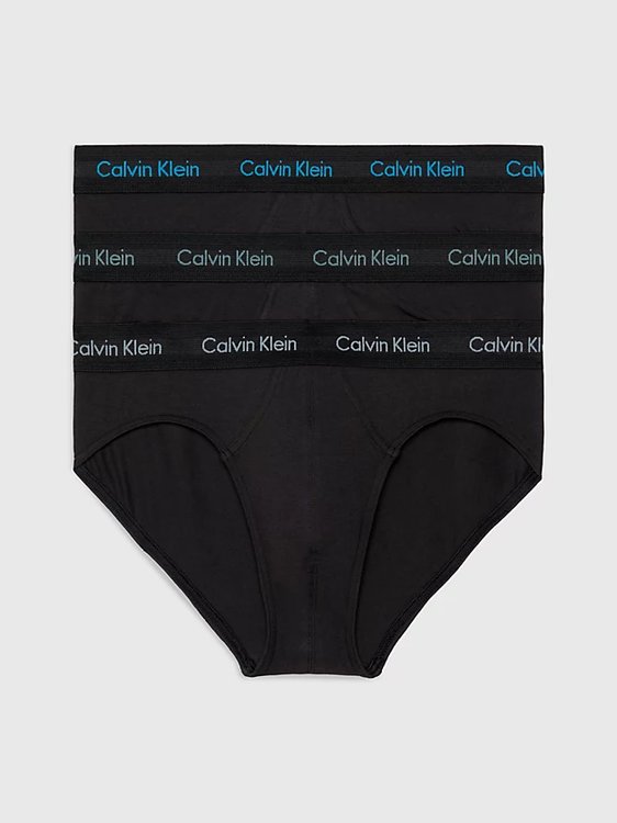 Calvin Klein Underwear – Cotton Stretch slipy 3ks, Černá barva