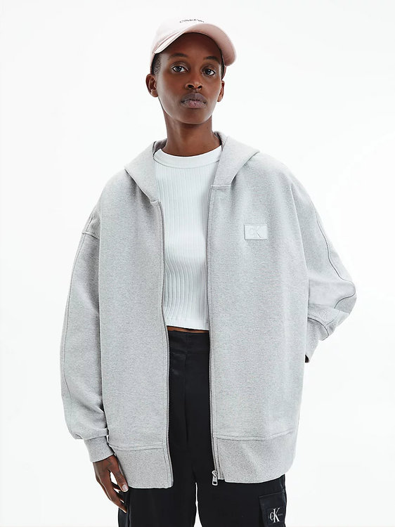 Módní Badge mikina, Šedá barva, 2022