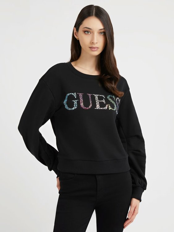 GUESS – Colorfull mikina, Černá barva