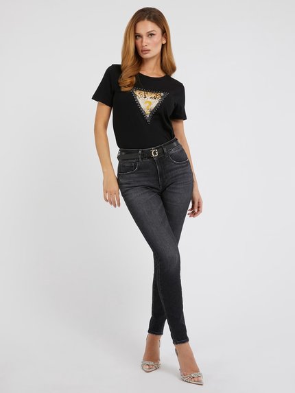 Módní Animal triko, Černá barva, 2023