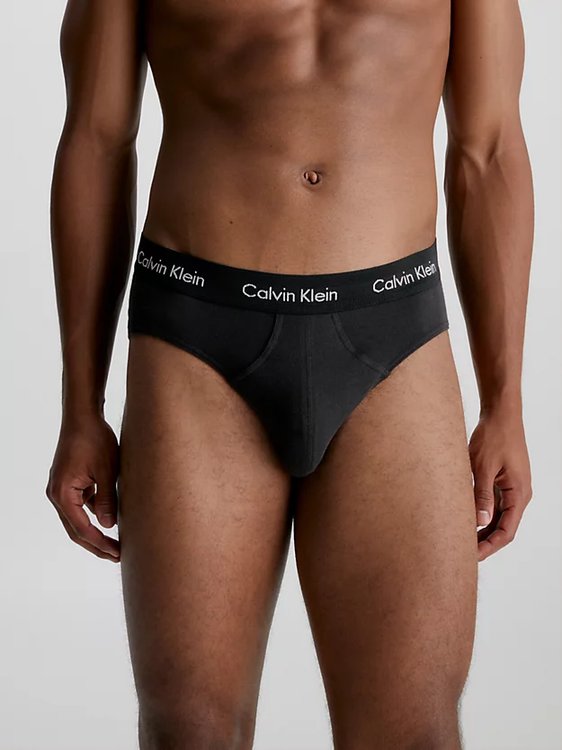 Cotton Stretch slipy 3ks – Calvin Klein Underwear, Černá barva Muži