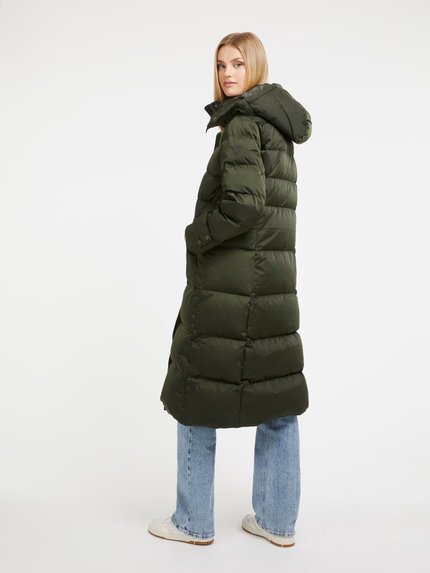 Módní Ines Long Down kabát, Khaki, Zelená barva, 2023