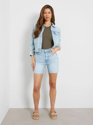 High rise denim šortky – GUESS, Modrá barva Ženy