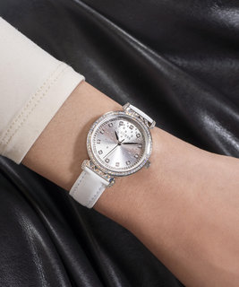 GUESS, Bílá, Stříbrná barva Enchantment hodinky