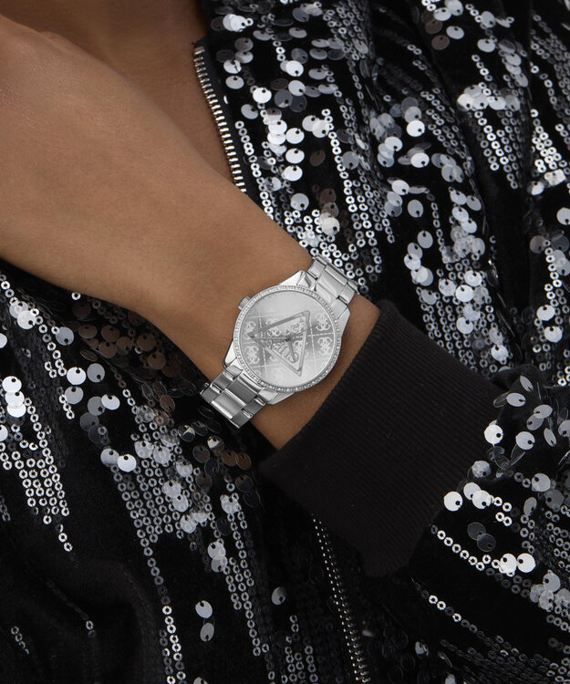 GUESS, Stříbrná barva Roxy hodinky