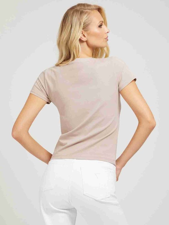 Guess, Krémová barva Front logo tričko