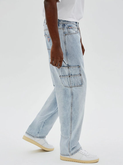 Módní Crest jeans, Modrá barva, 2022