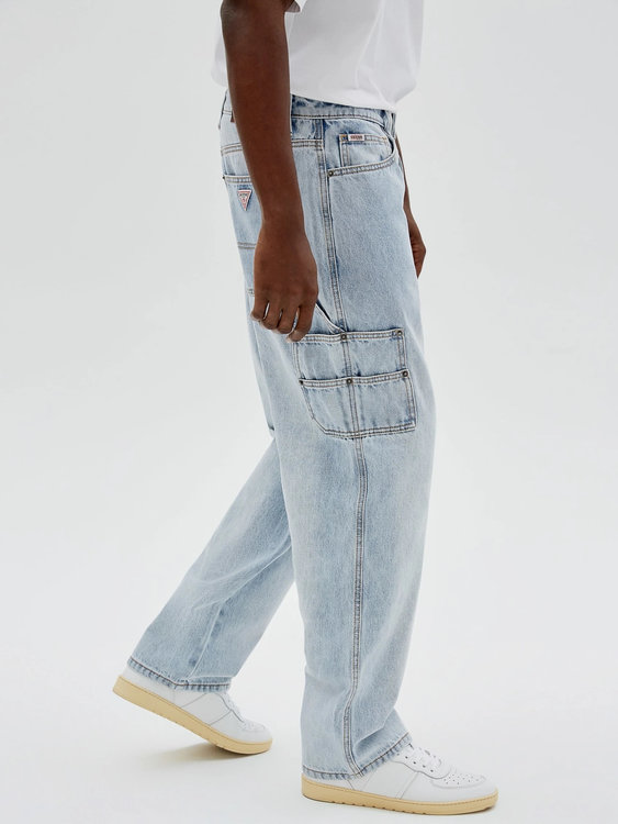 Módní Crest jeans, Modrá barva, 2022