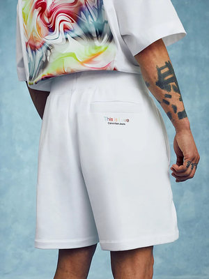 HWK šortky – Calvin Klein Jeans, Bílá barva Muži