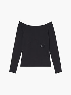 Bardot top Černá barva Ženy