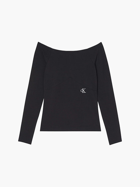 Bardot top Černá barva Ženy