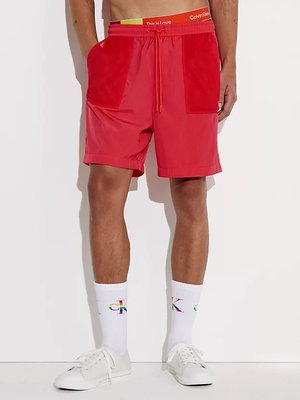 Calvin Klein Jeans – Woven kraťasy, Červená barva