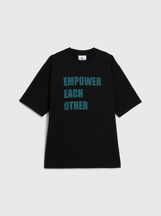 Calvin Klein Jeans – Empower Slogan triko, Černá barva 1