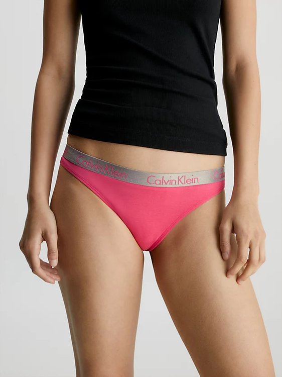 Radiant Cotton tanga – Calvin Klein Underwear, Růžová barva Ženy