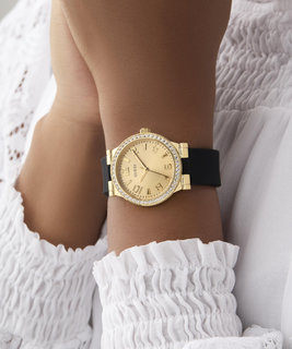 GUESS, Černá, Zlatá barva Fawn hodinky