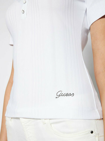 Módní Rhinestone top, Bílá barva, 2021