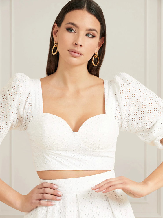 Luxusní Nelia top, Bílá barva, XS, S, M, L