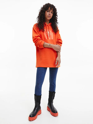 Woven label mikina – Calvin Klein Jeans, Oranžová barva Ženy