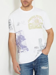 Luxusní Faded Stamp triko, Bílá barva, S, M, L, XL