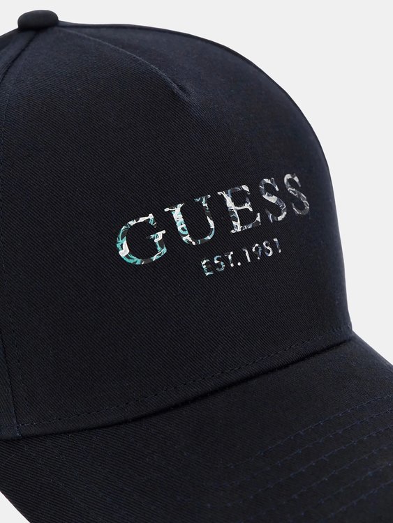 Luxusní Guess Logo Print kšiltovka, Modrá barva, ONE