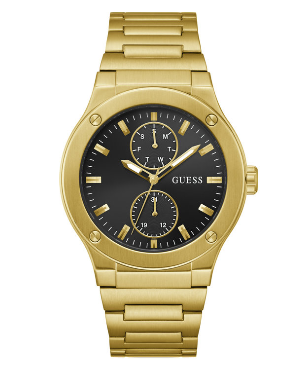 GUESS – Jet hodinky, Černá, Zlatá barva