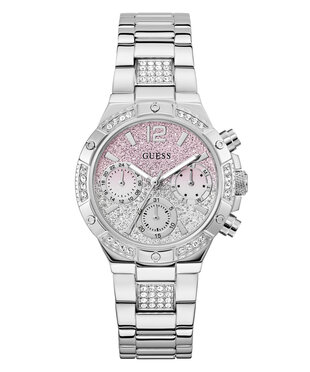 GUESS – Harlow hodinky, Růžová, Stříbrná barva