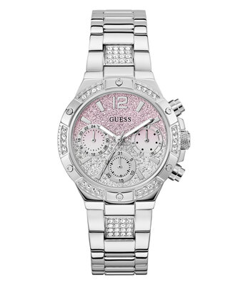 GUESS – Harlow hodinky, Růžová, Stříbrná barva
