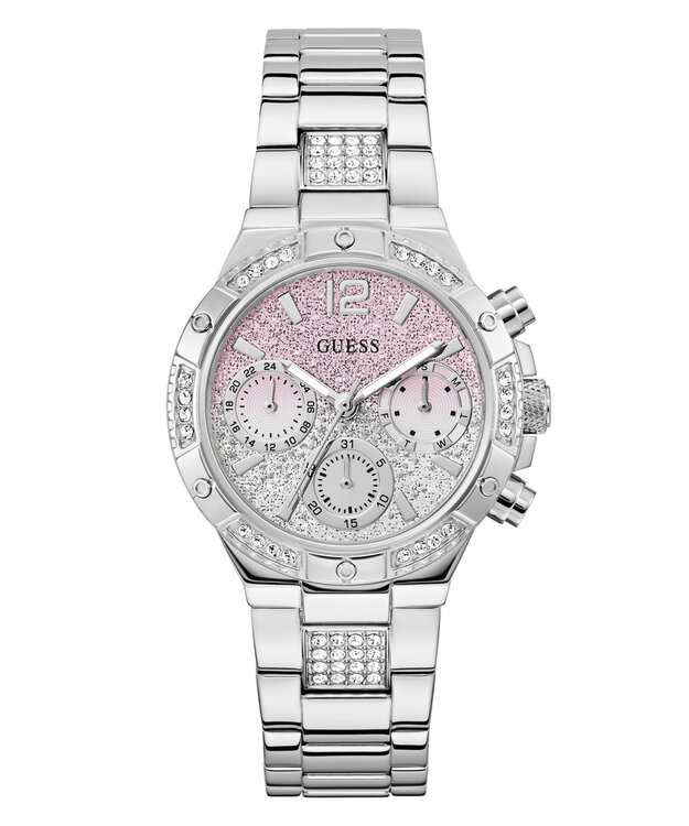 GUESS – Harlow hodinky, Růžová, Stříbrná barva