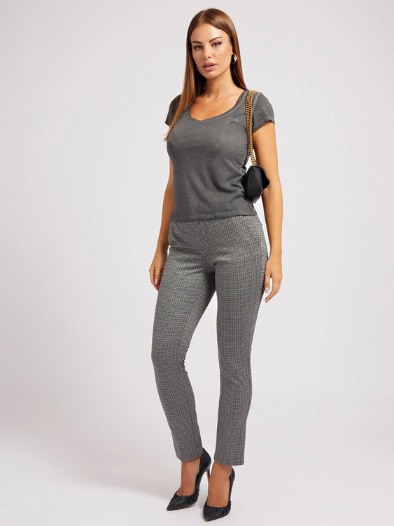 Script logo tričko – Guess, Šedá barva Ženy