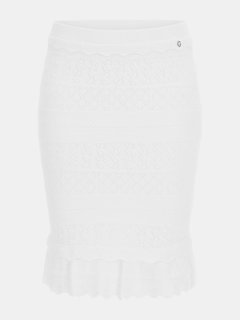 Luxusní Pointelle sukně, Bílá barva, XS, S, M, L