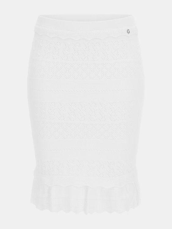 Luxusní Pointelle sukně, Bílá barva, XS, S, M, L