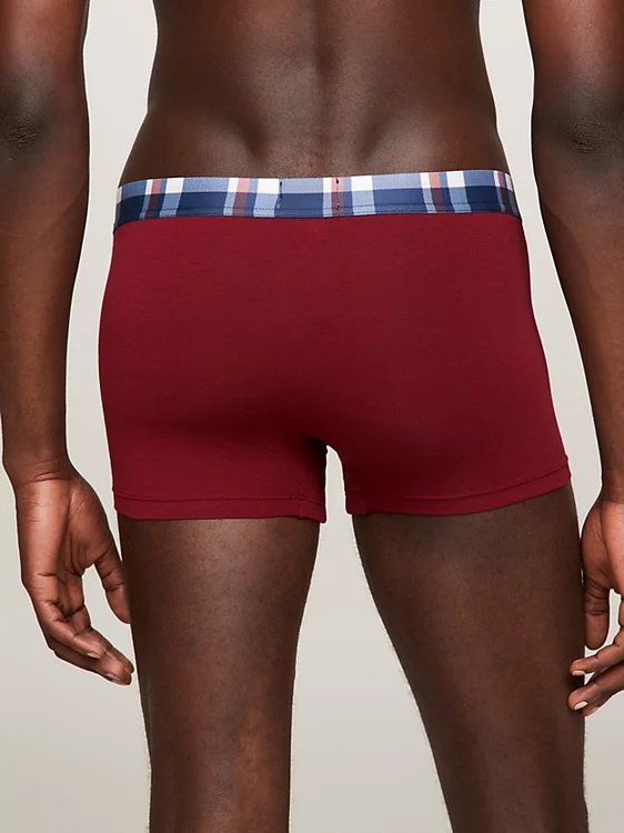 Luxusní TH Global Stripe boxery 3Ks, Bílá, Červená, Modrá barva, L