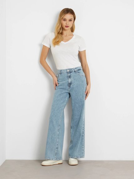 Módní Slubby triko, Bílá barva, 2024