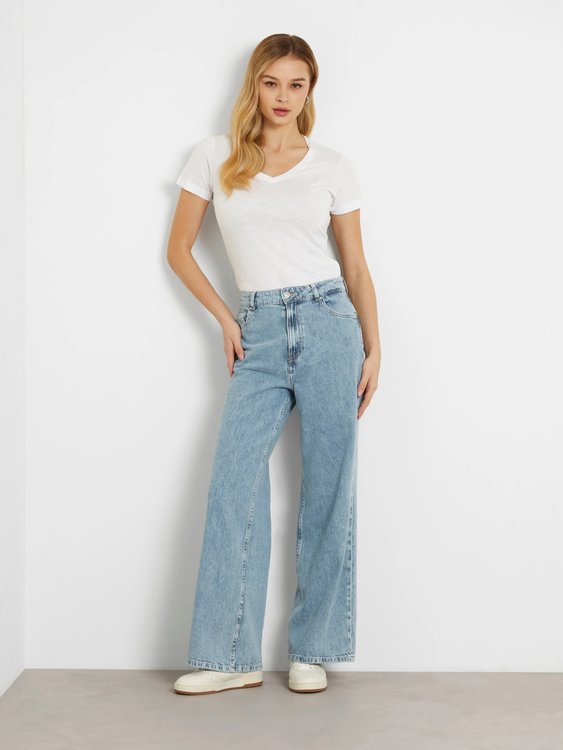 Módní Slubby triko, Bílá barva, 2024