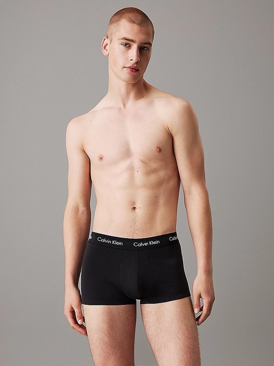 Cotton Stretch boxery 3ks – Calvin Klein Underwear, Černá, Modrá, Šedá barva Muži